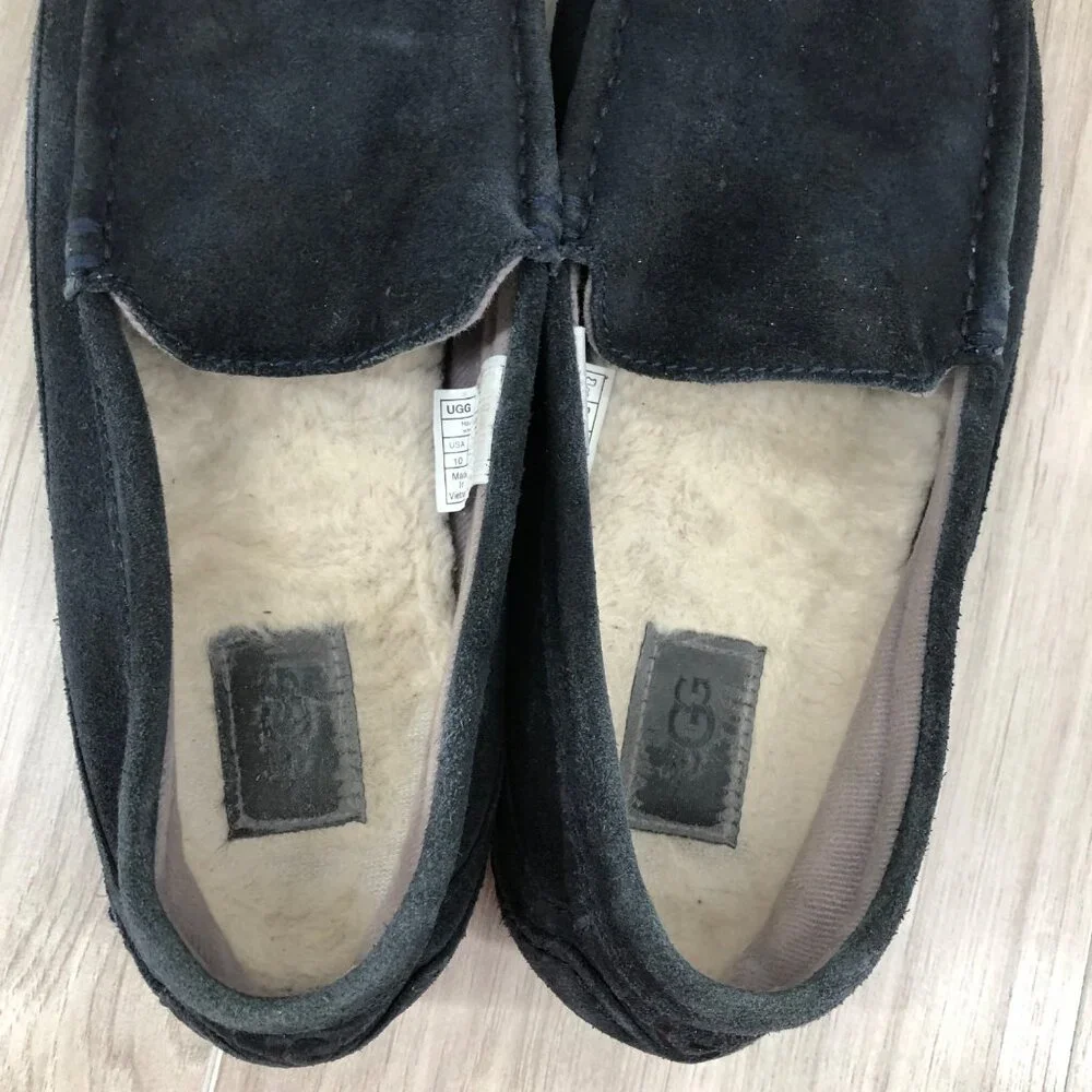 Ugg Slippers Mens 10 Alder Blue Suede Slip On Shoes